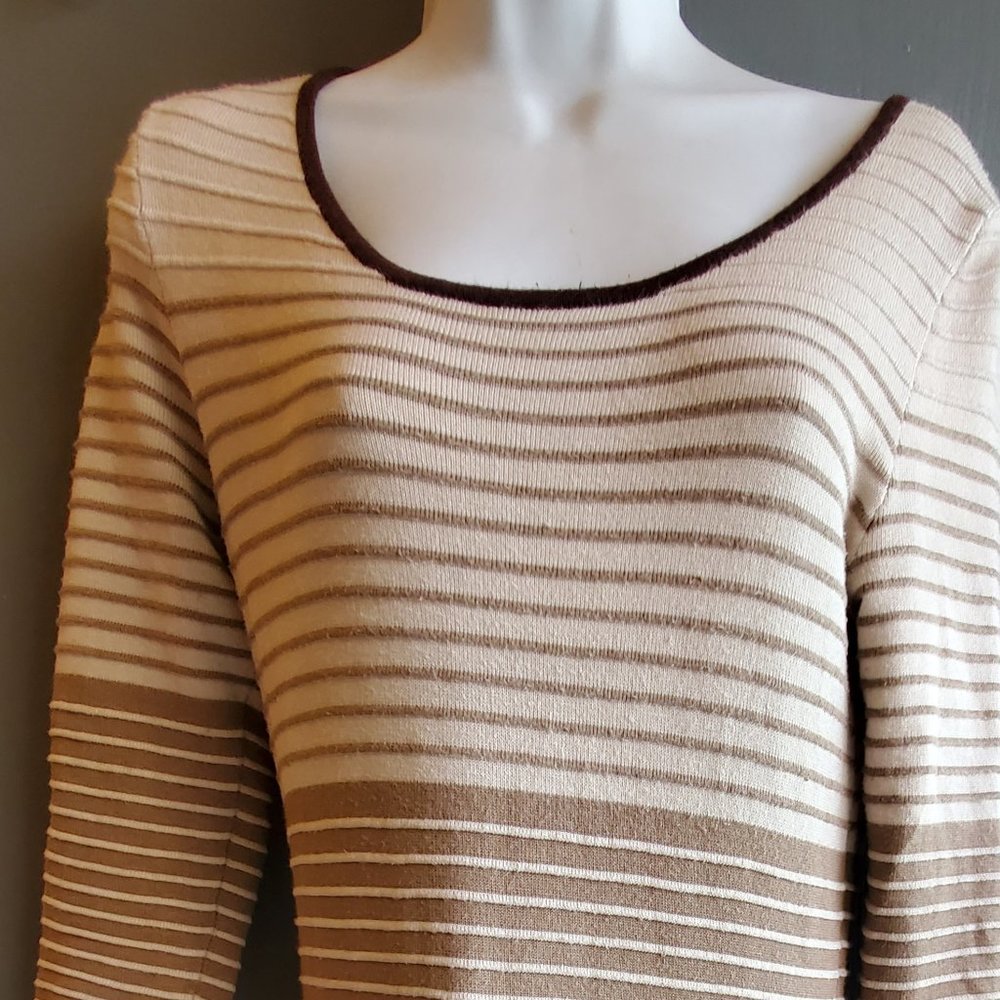 Allison Brittney Brown, Tan, White Cotton Dress